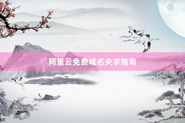 阿里云免费域名央求指南